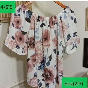 sienna sky floral print cropped blouse